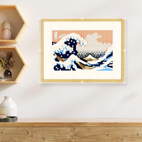 Wall Mounted Display Case for Lego 31208 Hokusai The Great Wave