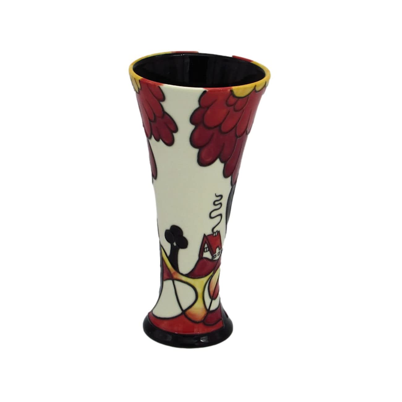 Old Tupton Ware 8 inch Vase Noon Design, Red / White - Image 2