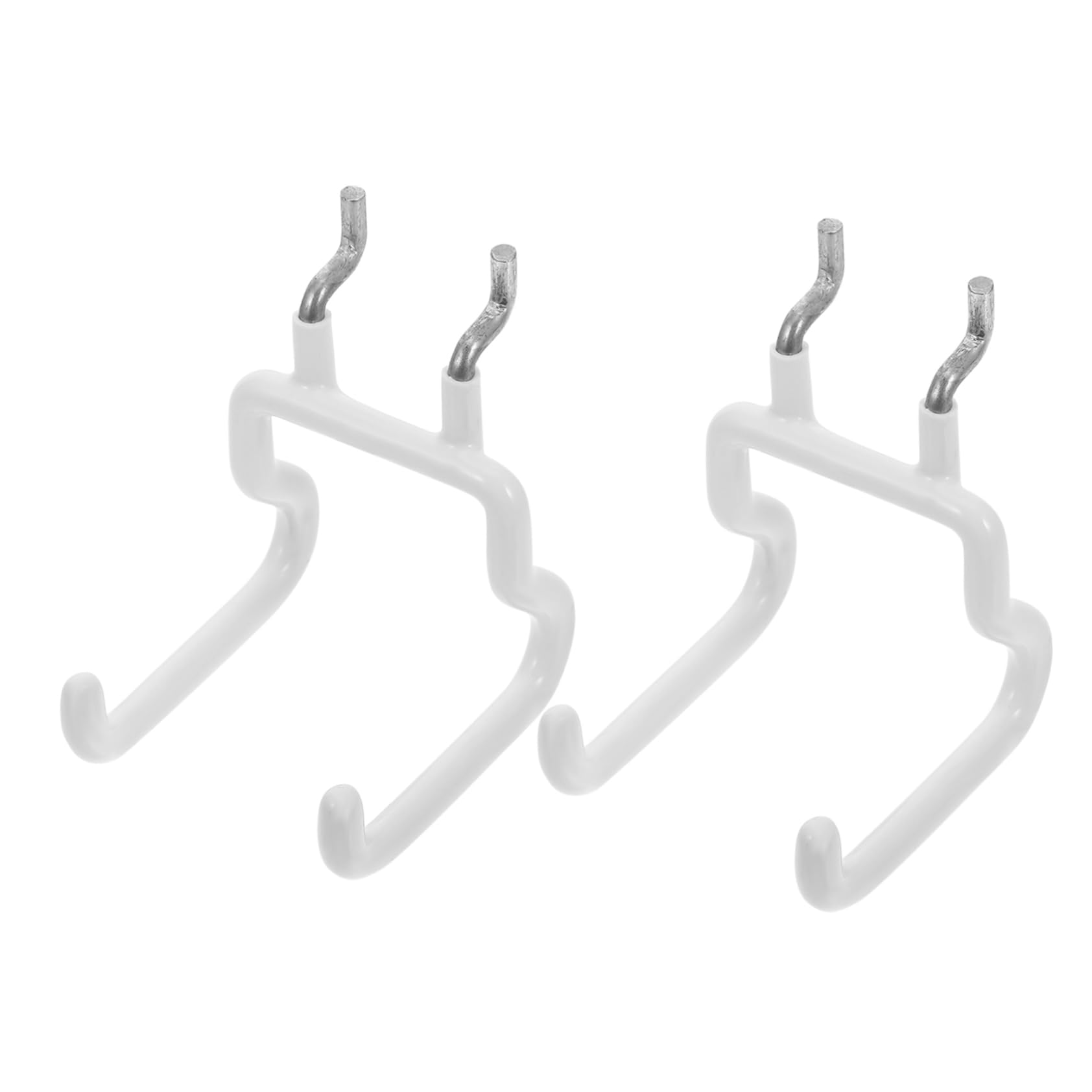 Mipcase 2pcs Peg Board Hook Hooks Peg Board Organizer Accessories Ladder Hangers for Wall Keyboard Hanger Holder for Pegboard Garage Storage Rack Power Strip Wall Mount Tools White Rubber