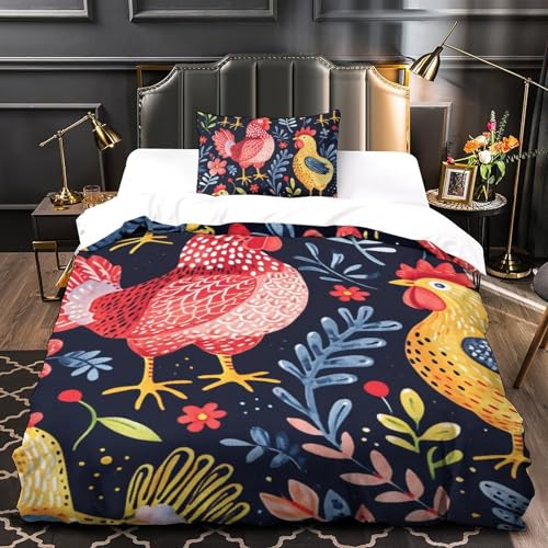 Housse de couette coq 3D idéale pour décorer une chambre d'adolescent avec style - 4