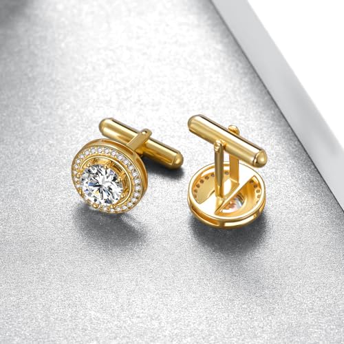 Moissanite Cufflinks for Men 925 Sterling Silver Cuff Links Mens Tuxedo Cuff Links Business Wedding Father's Day Jewelry Gifts for Men Father Husband3