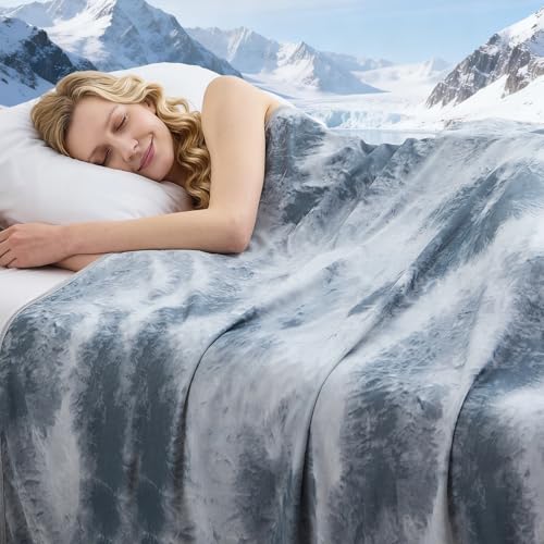 Qieryun Cooling Blanket Queen Size (90X90) Cold Blanket for Hot Sleepers Ultra-Cool Lightweight & Breathable Soft Thin for Night Sweats Bed & Couch