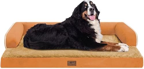Miniatura 67 de Cama ortopédica extra grande para perros impermeable: cama de espuma viscoelástica para perros XL y extra grandes, sofá sofá, lavable con funda Azul