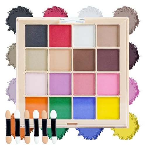 Image of 16 Colors Nail Pigment Powder Palette, Solid Pigment Powder for Nails Set Colored Nail Powder Pigmentos para Unas, Nail Art Manicure DIY Accessories