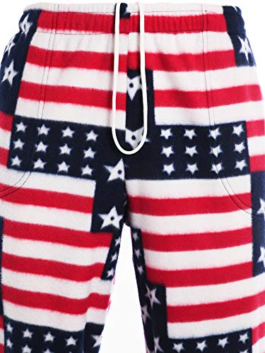 Made in USA Mens Premium Pajama Pants with Print Pattern Knit Fleece Lounge PJ Botton with Pockets3