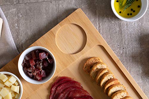 Petisqueira de Bambu e Cerâmica 30X30CM