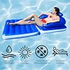 74 Blue Convertible Lounge Chair Inflatable Swimming Pool Float