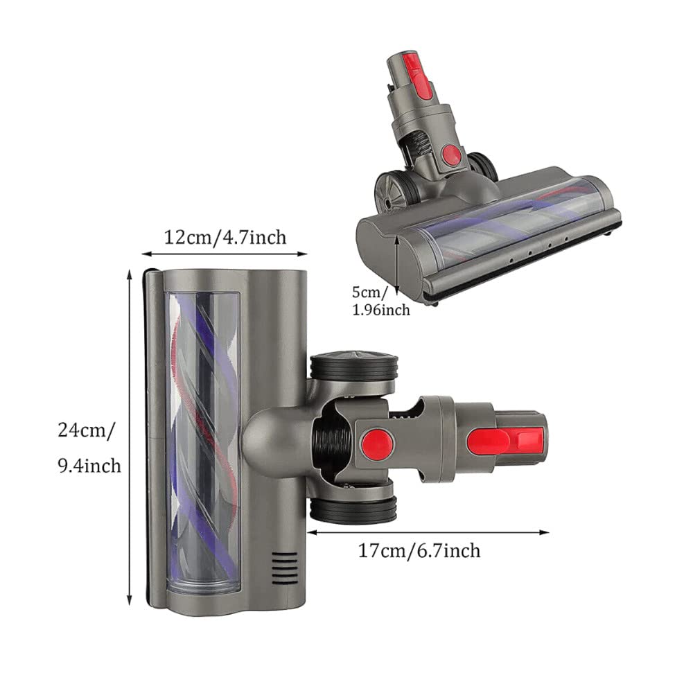 Trade-Shop Elektryczna turbodysza / szczotka do podłóg/szczotka do dywanów z diodami LED do odkurzacza Dyson V7, V8, V10, V11, V15, SV10, SV12