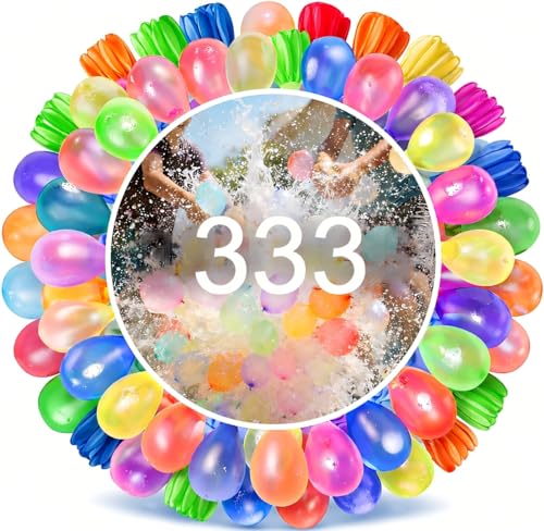 Globos de Agua 333 PCS de Colores, Globos Agua Llenado Rápido Autosellables, Water Balloons para Niños y Adultos, Juguetes de Piscina para Jardín, Playa, Cumpleaños y Fiesta al Aire Libre
