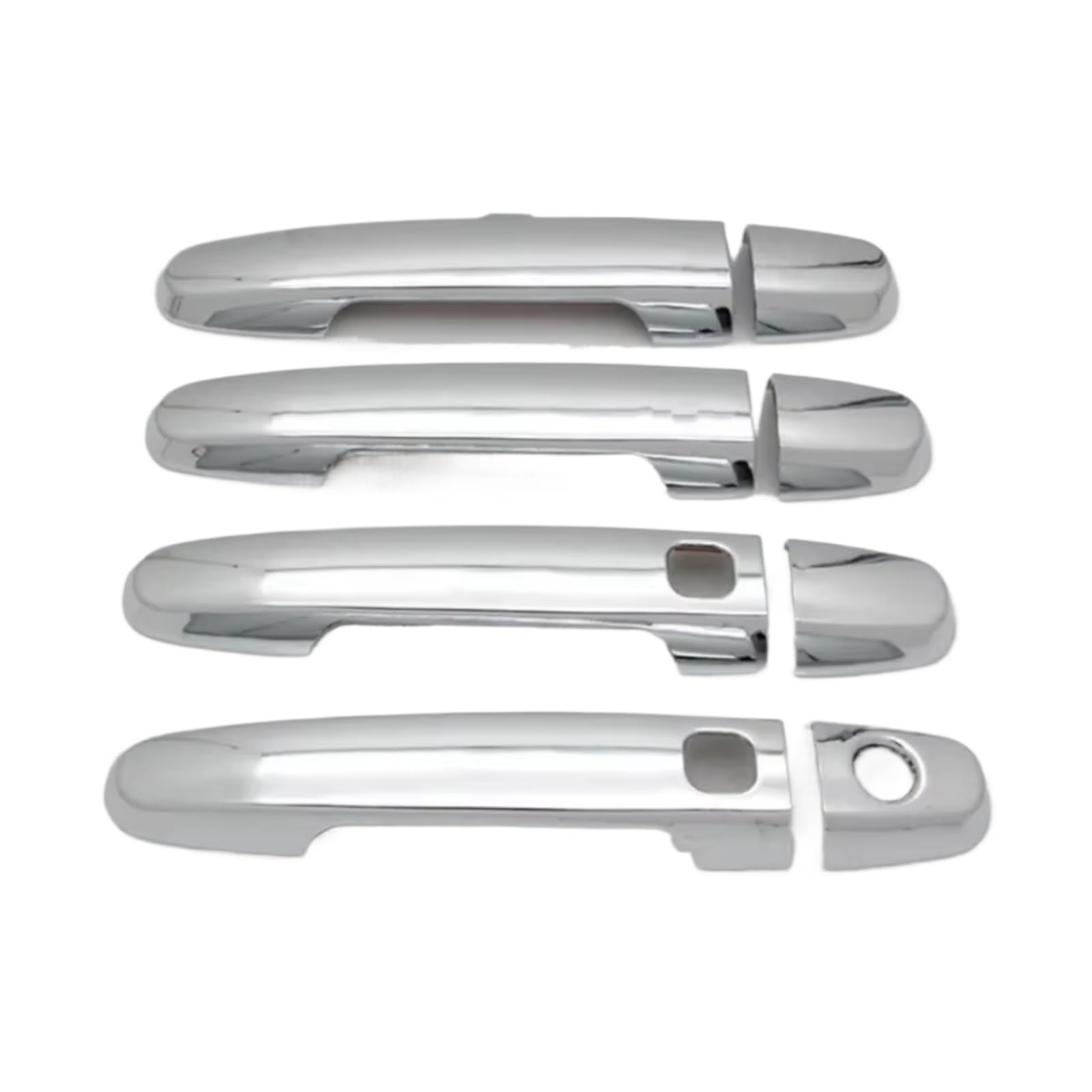 Woliiexz Siver 2 Buttons Exterior Door Handle Cap Compatible With Toyota For Fielder 2005 2006 2008 2009 2010 2011 2012 2013 Abs Carbon Chrome Car Exterior Door Handle Cover(Siver 2 Buttons)