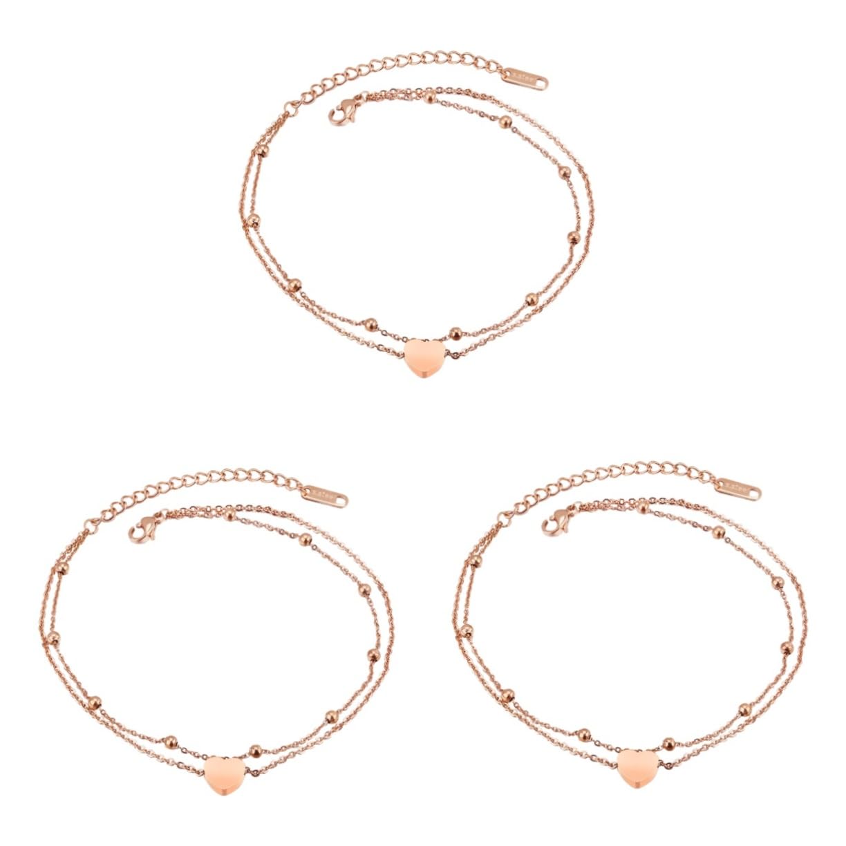 Tobillera inoxidable SOIMISS pack de 3 piezas de joyería para mujer 8