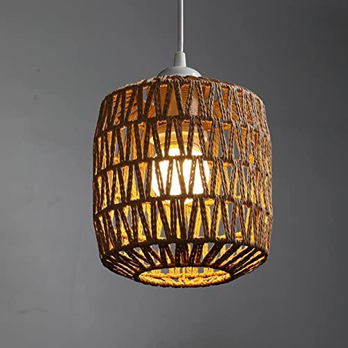 Suspension en osier lustre plafonnier rotin pour eclairage interieur