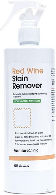 Furniture Clinic Red Wine Stain Remover 500ml - Easily Remove Red Wine Stains From Carpets, Clothes, and Upholstery.
