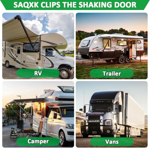 SAQXK 4pcs Door Holder Clips for RV Camper Baggage Door Catch Stainless Steel Compartment Latch Holders Fit for Various RV, Travel Trailer, Camper Vans, Motor Home to Keep Door Open