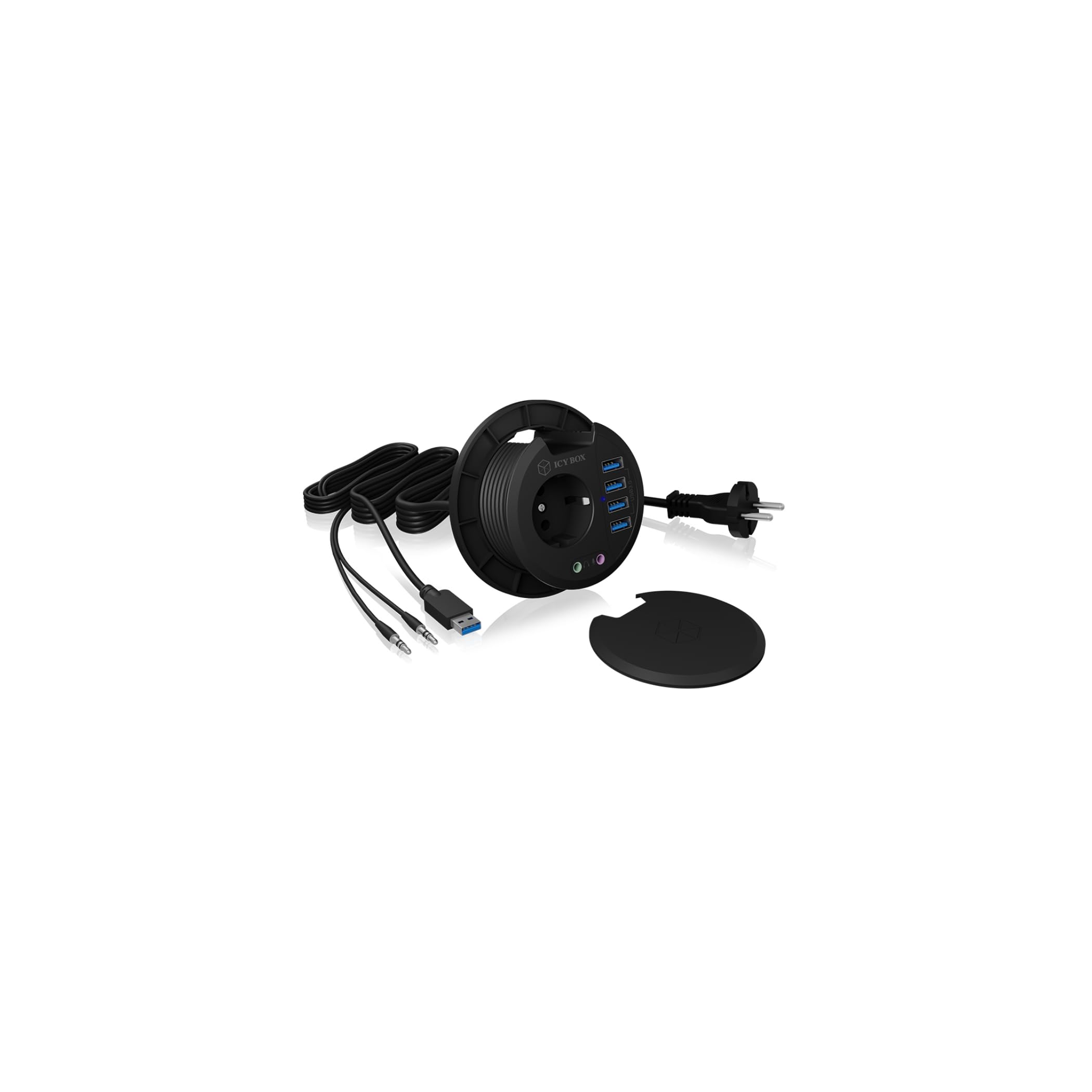 Hub 4-portowy IcyBox USB 3.0 IB-Hub 1430 koncentrator stołowy zewnętrzny retail