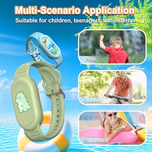 [2Pack] Cute Bracelet for Galaxy SmartTag 2 (2023), Silicone Cartoon Smart Tag 2 Wristband Holder Compatible with Samsung SmartTag 2 Waterproof Smart Tag 2 Case for Kids Elderly (Dinosaurs & Whales) by BIQIRE - Image 5