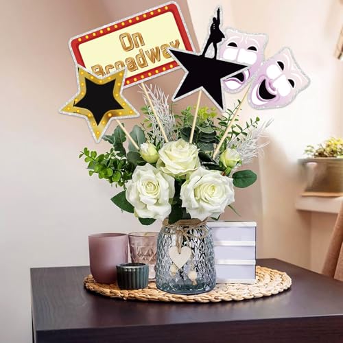 Image of Movie Night Party Centerpiece Sticks,On Broadway Table Centerpiece Sticks,Hollywood Centerpieces Glamorous Movie Theme Party Decoration Supplies.Set of 16