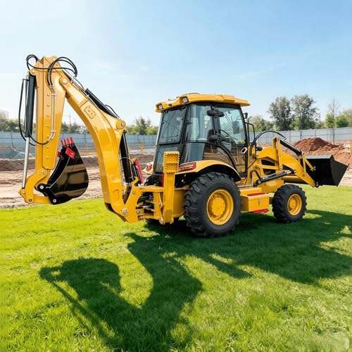 Heavy-Duty Backhoe Loader 4x4 Wheel Type Earth-Moving Equipment for Excavation Loading Demolition Site Clearing and Preparation Tasks in Construction and Agricultural Applications