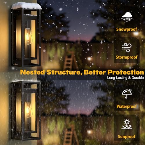 Image of 15 inch Outdoor Wall Lights 2 Pack Large Exterior Lighting Fixtures
