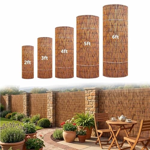 Genérico Valla de Cañizo Natural para Patio, Valla De Bambú Decorativo el Jardín, 70 80 90 100 110 120 130 140cm Rollo de Cañizo De Caña para Balcones, Pantalla Protectora Exterior de Patio