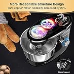 KUCCU 660W Mélangeur de position, 6.5 Qt Tilt-Head Food Dough Mixer, 6+P Speeds Kitchen Electric Mixer avec bol en acier inoxydable, Crochet de douille,Whisk, Beater, Egg White separator - noir