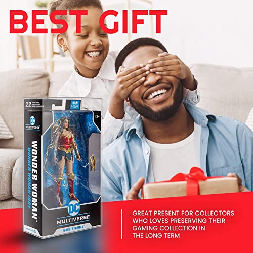 Evoretro Action Figure Display Case Protector For Mcfarlane Dc Multiverse 7" Figures, Warhammer 40K Figures, Thick 0.40Mm Acid-Free Pet, Ultra-Clear, Archive-Grade, Will Last For Years To Come, 10Pack #TOP7