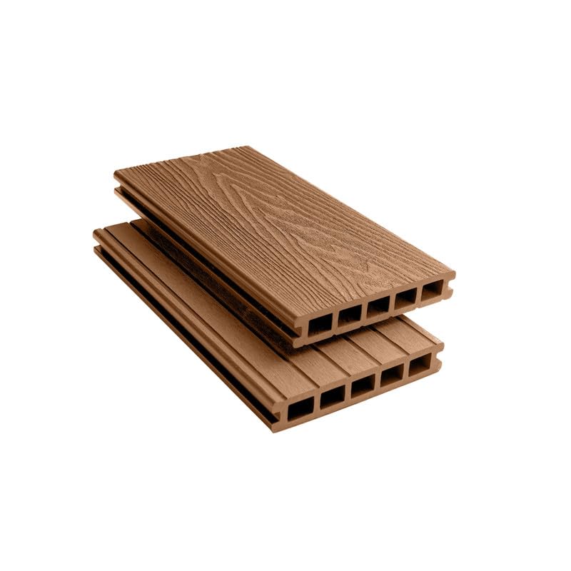 Tuda Grass Direct | 3.6m Composite Decking Board WPC – Deep Embossed Woodgrain Effect | Teak — image 1