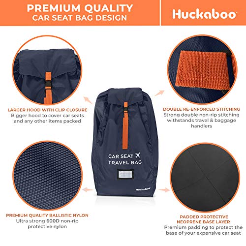 Huckaboo Car Seat Travel Bag - Strong Non Rip Nylon Car Seat Bag For Child Seats, Navy - Image 5