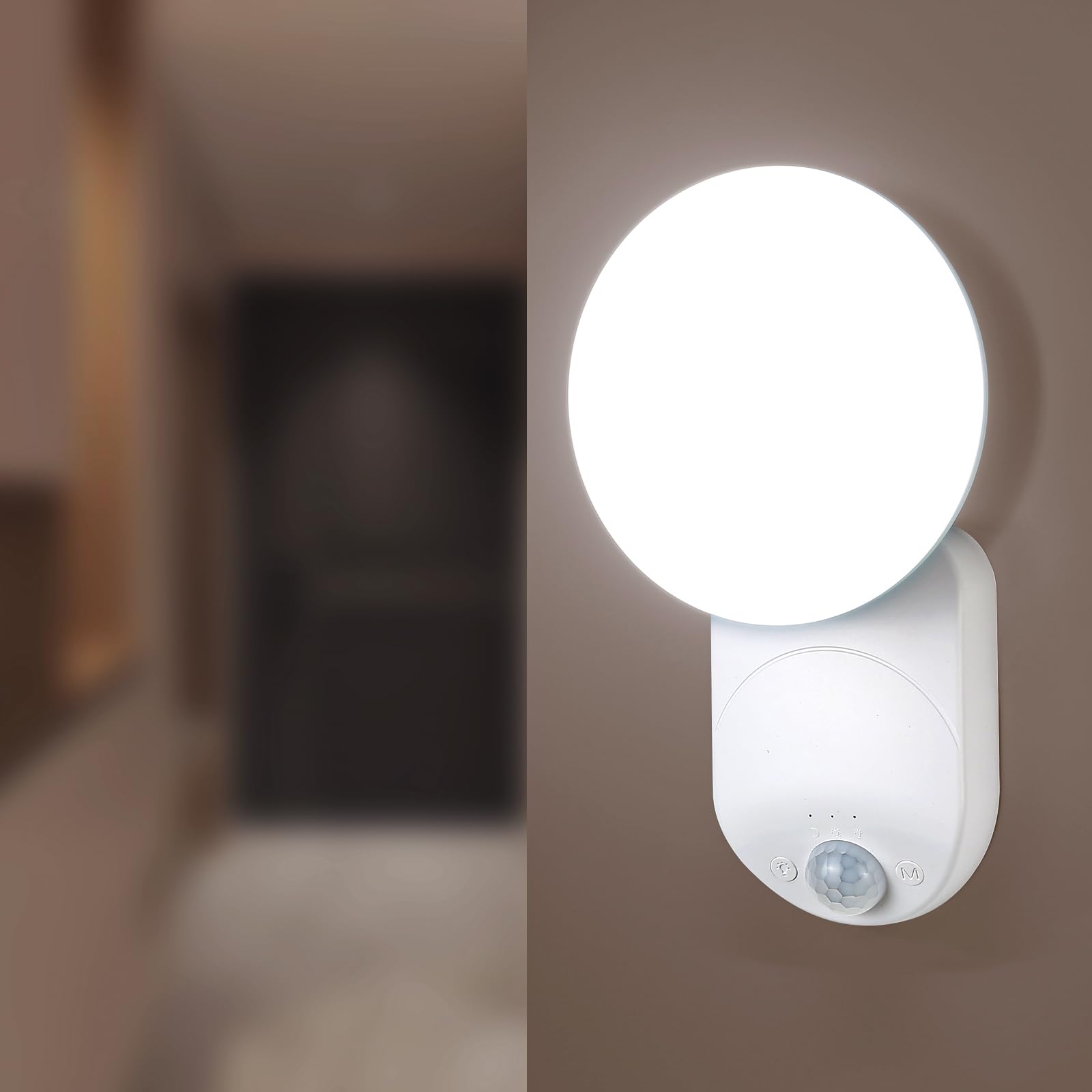 Gotopceed LED Wandleuchte mit Bewegungssensor, Indoor Bewegungsmelder Licht Batteriebetrieben, Warm Neutral Kalt Weiß Sensor Lampe für Flure, Treppen, Keller, Toiletten, Bäder, Garagen, Balkone
