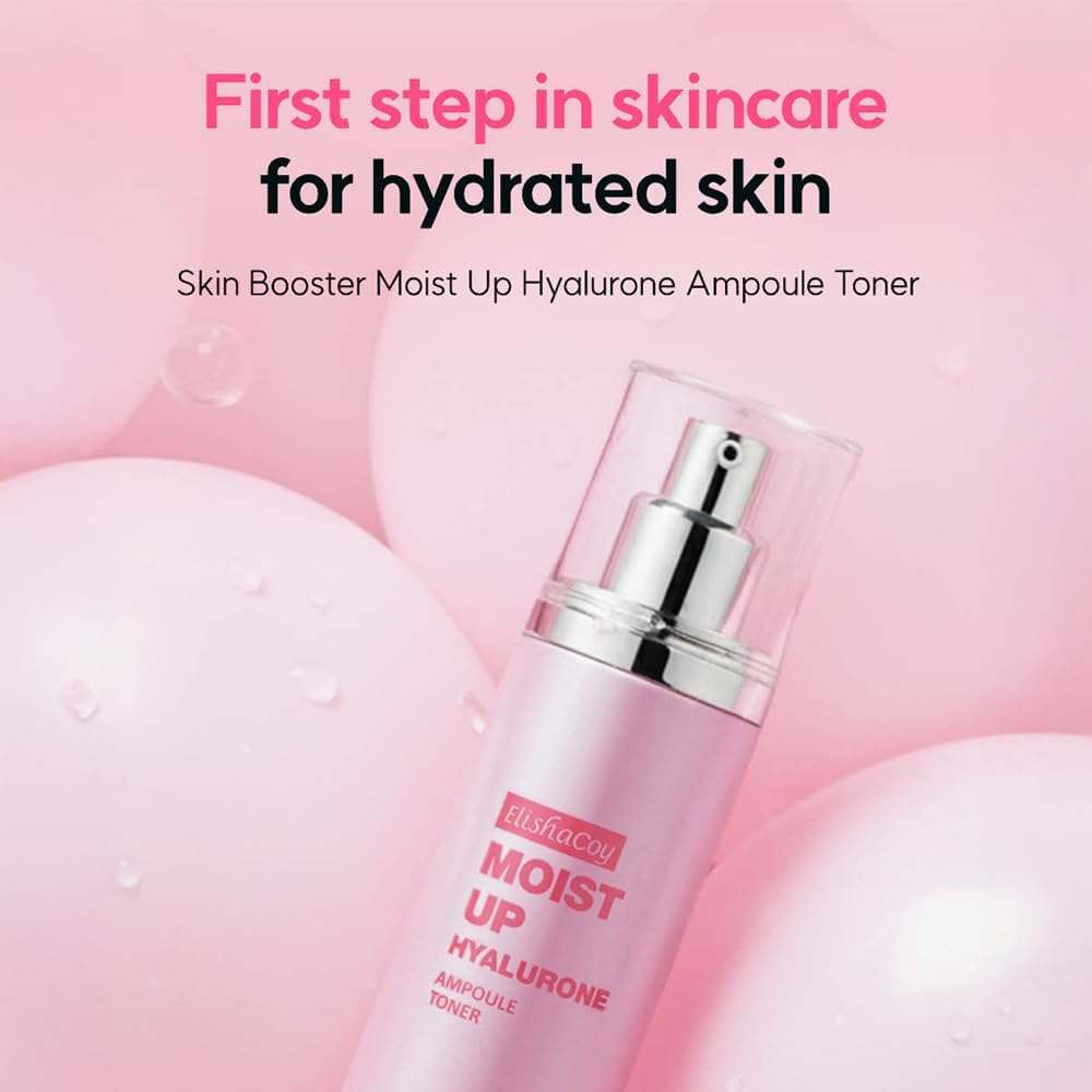 Elishacoy | Moist Up Hyaluronic Ampoule Toner, Deep Hydrating Skin Booster with 8 Types of Hyaluronic Acid & 6 Collagens, Vegan Moisture Toner for Dry & Dehydrated Skin, 150ml (5.07 fl oz)