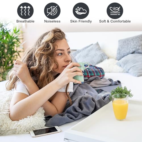 Twin Mattress Protector Waterproof, Fitted Sheet Style Breathable Mattress Cover with Deep Pocket Fits Up to 18\'\', Noiseless Bed Cover for Kids Adults Pets, Machine Washable (Cyan, 39\'\' X 75\'\')