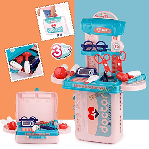 Image of zest 4 toyz Doctor Play Set for Kids 3 in 1 Carry Along Pretend Role Play Toy Made in India Portable Learning Toy for Kids Boys (Multicolor)