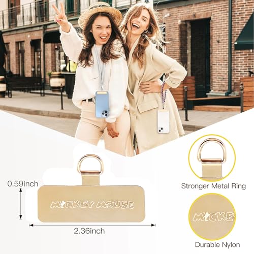 ネズミの耳 スマホ ストラップホルダー【極薄0.3mm・浮きにくい折り曲がれ設計・ステンレス製】金属製タグパッチ 携帯ストラップホルダー 薄型 丈夫10kgまでの荷重量 スマホケースに挟む 全機種対応 充電影響なし 落下紛失防止 (ブラック)