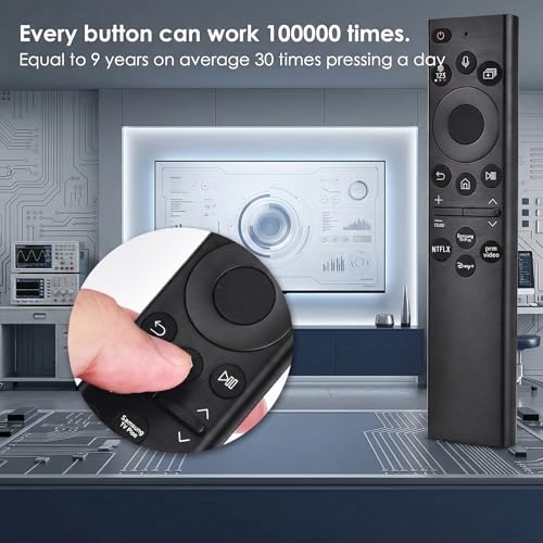Replacement Voice Remote for Samsung Smart TV 2019-2026 Compatible with Samsung QLED, Crystal UHD, Frame Series TVs, Universal Smart TV Remote with Voice Control & NETFLX and PRM Video Disny+ Buttons — view 5