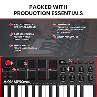 AKAI Professional MPK Mini MK3 + M-Audio SP-2 – Clavier Maître MIDI USB 25 Touches Sensibles, Pads et Joystick + Pédale… - Les Beatles, Paul McCartney, John Lennon, RIngo Starr, George Harrison AKAI Professional MPK Mini MK3 + M-Audio SP-2 - Clavier Maître MIDI USB 25 Touches Sensibles, Pads et Joystick + Pédale… – Image 4