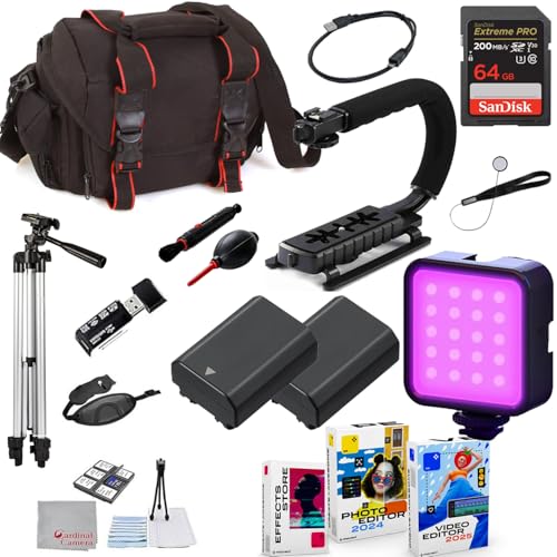 Image of Sony a7 V Mirrorless Camera Bundle + 64gb Extreme Accessory Package Including LED Light, 2X Replacement Battery, U-Grip, Case, Tripod, Software and More (30 Items)