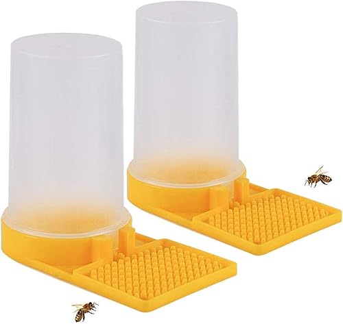 Paquete de 2 dispensadores de agua de apicultura de colmena de miel, alimentador de entrada de colmena, equipo de apicultura, herramienta de nido de