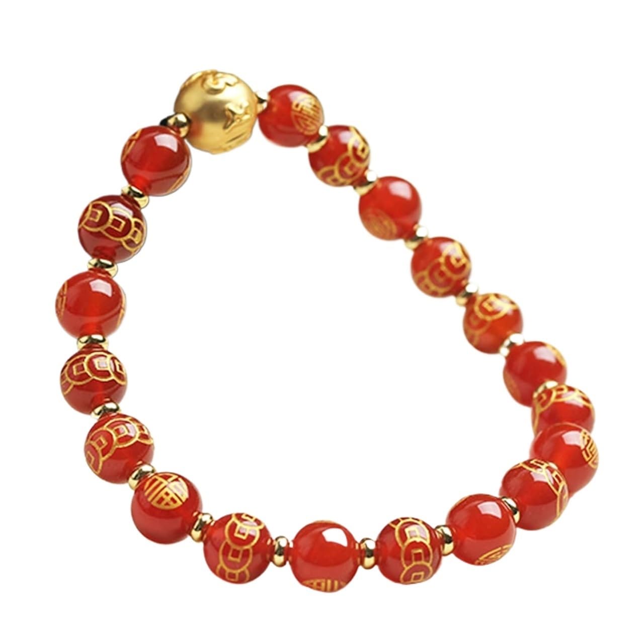 Nzpost Women's Red Crystal Bracelet,Agate Bracelet,Bracelet Lucky Ancient Coins Charm Natural Agate Balance Br