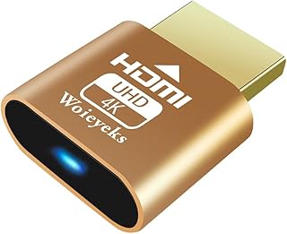 HDMI Dummy Plug 4K Headless Ghost Display Adapter,Virtual Display Emulator Support 3840x2160@60HZ,1080@60/120HZ EDID Monitor Emulator(1 Pack)