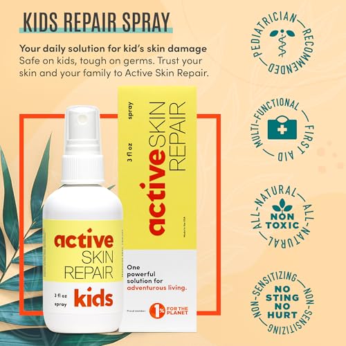 Active Skin Repair Kids First Aid Spray - Non-Toxic & Natural Kids Antiseptic Formula for Minor Cuts, Wounds, Scrapes, Rashes, Sunburns, and Other Skin Irritations (3oz Spray) - Image 3
