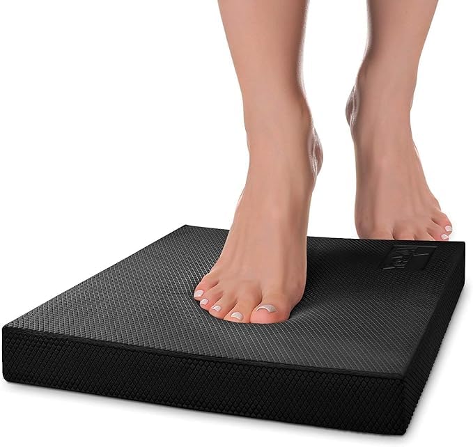 Meetzone Balance Pad Foam Large Yoga Mat Trainer for Physical Therapy Stability Workout Knee and Ankle Exercise Strength Training Cushion Ideal for Unisex - Black (48 x 38 cm, Pack of 1) (B0DG5YWJ5Y) Amazon Price History, Amazon Price Tracker