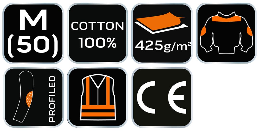 NEO TOOLS Sudadera de trabajo de protección Premium PRO - Sudadera para hombre - Cremallera frontal - BHP - Ropa de trabajo - Estampados reflectantes - Sudadera de trabajo Otoño Invierno - 100 %