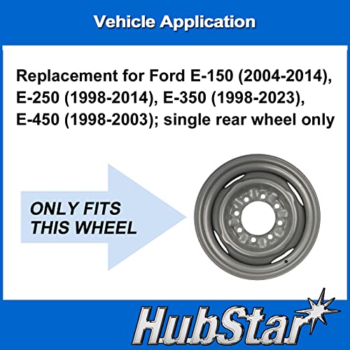 Hubstar Hubcap Replacement For Ford Van 1998-2023, Premium Quality Sturdy 16-Inch Wheel Cover (4 Piece Set) #TOP3