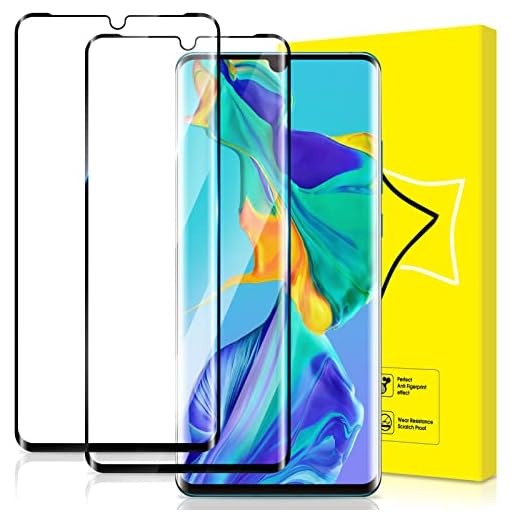GiiYoon Lot de 2, Verre Trempé pour Huawei P30 Pro [Couverture Complète] [Vitre Protecteur 9H Dureté] [Sans Bulles] [Anti-rayures] Film Protection écran Compatible avec Huawei P30 Pro