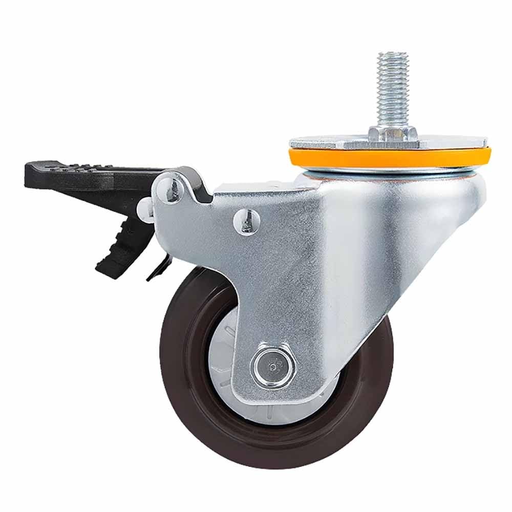 ZYBOWAYL 75/100/125 mm Industriële Transportwielen met Rem 4 Stuks Zwenkwielen met Schroefdraad M16 x 80 mm 360 Graden Draaibare Meubelwielen Draagkracht 300/360/450 kg (Kleur: Draaibaar, Maat: 3 ZYBOWAYL 75/100/125 mm Industriële Transportwielen met Rem 4 Stuks Zwenkwielen met Schroefdraad M16 x 80 mm 360 Graden Draaibare Meubelwielen Draagkracht 300/360/450 kg (Kleur: Draaibaar, Maat: 3