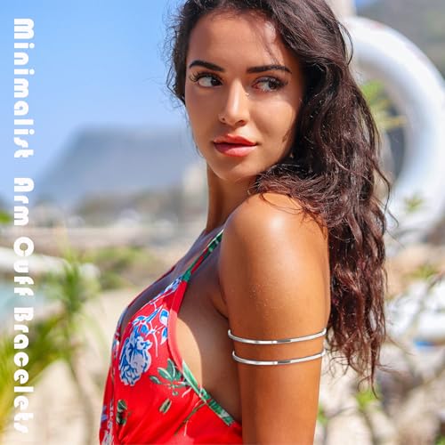 Minimalist Coil Arm Cuff Bangle for women Adjustable Arm Cuffs Upper Arm Bracelet Open Armlet Armband Set Jewelry2