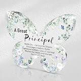 SHLINCO Principal Appreciation Gift - Butterfly Shaped Acrylic Desk Sign, Suitable for Retired Educators, School Administrators Office Decoration, 4.7' x 3.2', Retirement Keepsake