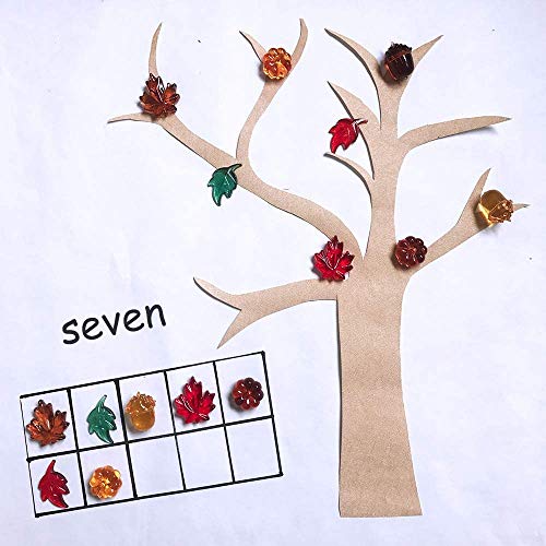 image for Winlyn 340pcs Mini Fall Leaves Pumpkin Acorns Owl Acrylic Autumn Table