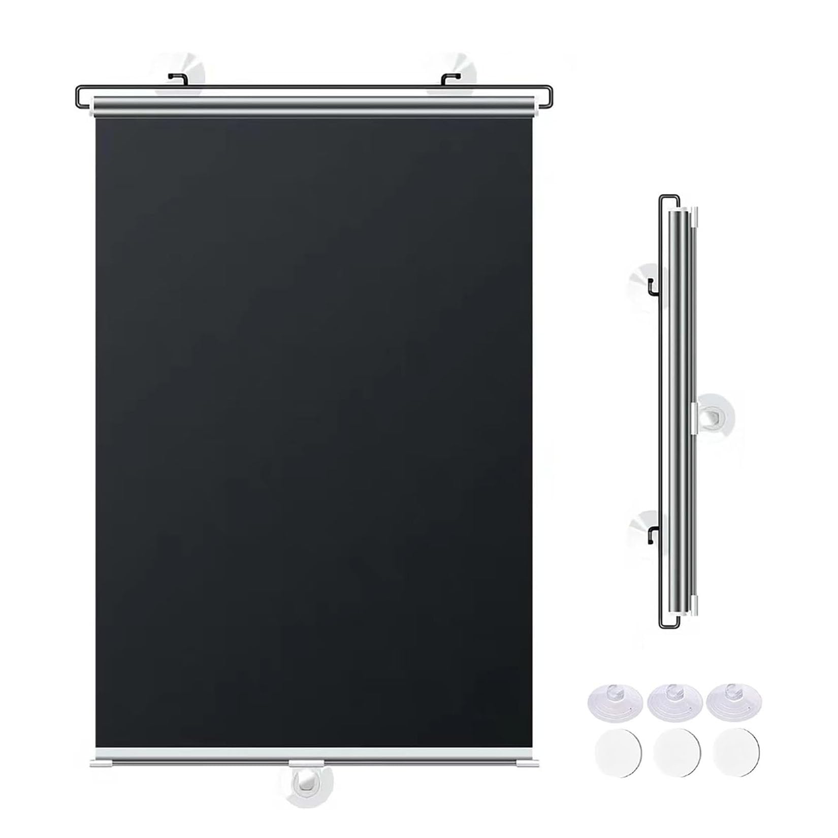 Suction Cup Roller Blinds for Windows,Blackout Roller Blinds,No Drilling Sunshade Thermal Insulation and Sun Privacy Screens with UV Protection Waterproof Fabric for home,car,skylight 45X125cm
