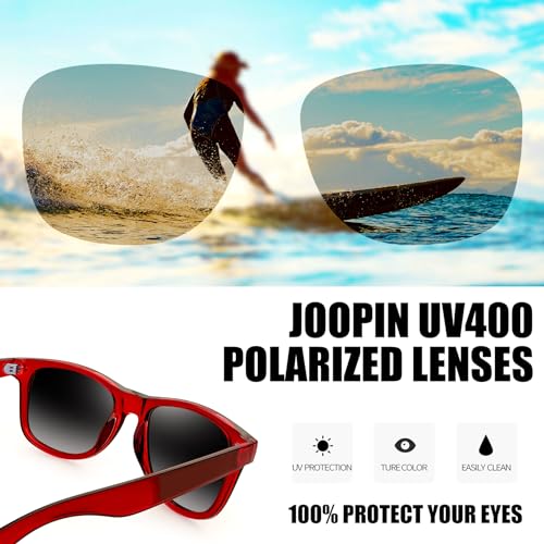 Image of Joopin Square Sunglasses Polarized UV400 Designer Sun Glasses Men Women | Oversized, Plastic Frame, Retro, Vintage, Unisex, Trendy Shades for Driving, Party, Fishing, Business, Costume
